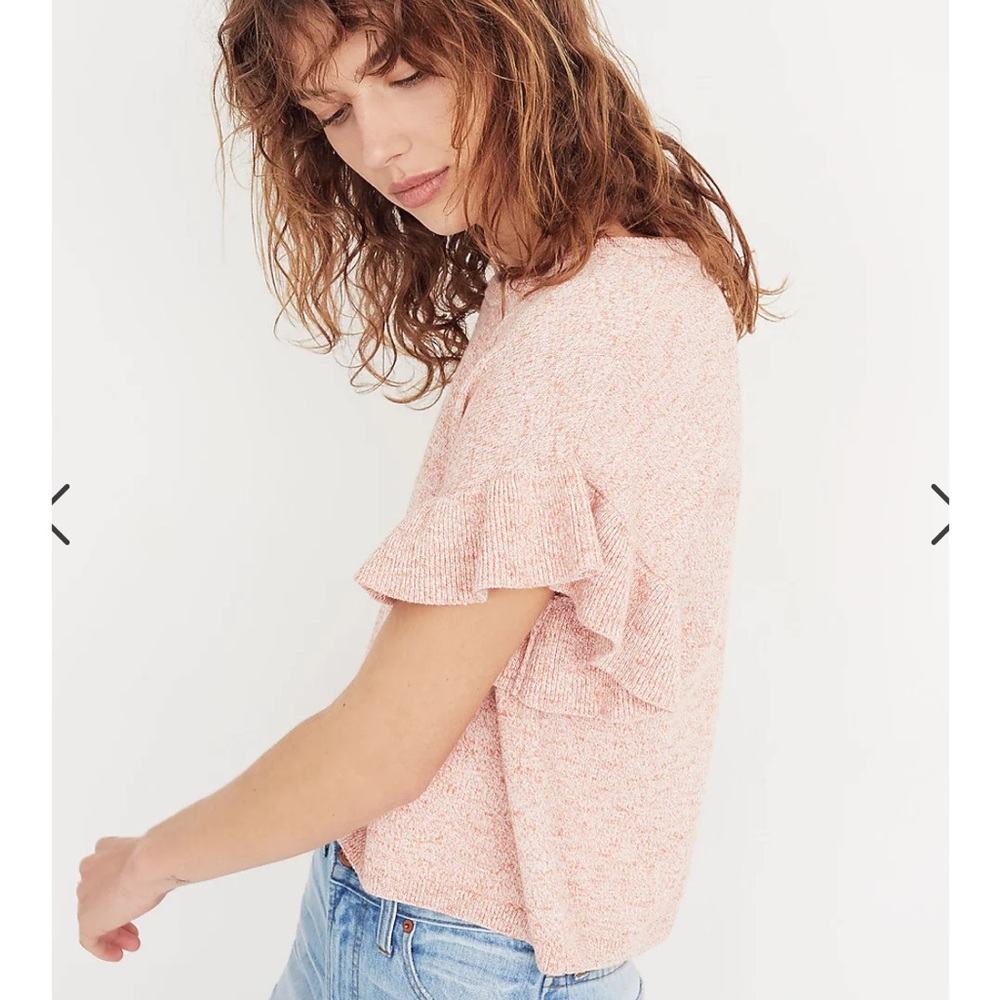 madewell ruffle sleeve sweater tee spring summer